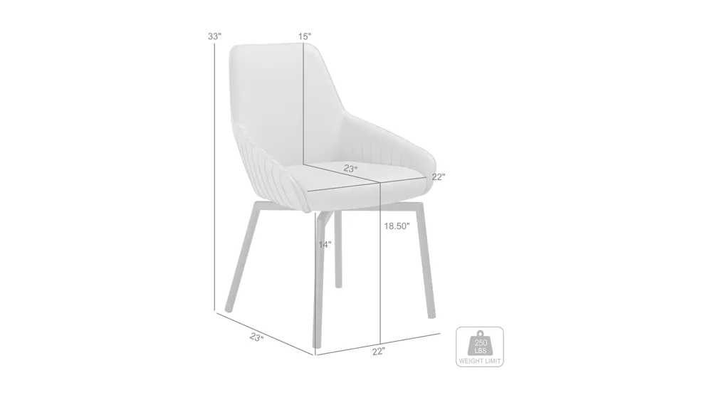 Shilo Swivel Dining Chair - Set of 2 Dimensions