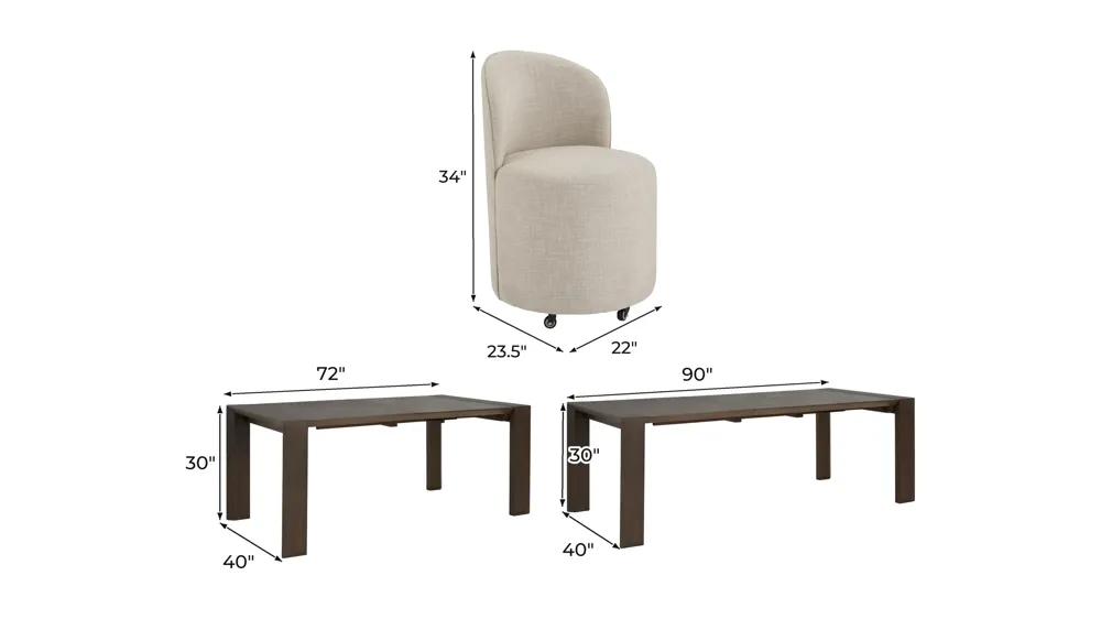 Matisse 7-pc. Dining Set Dimensions