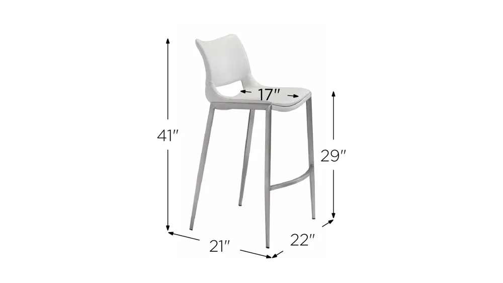 Ace Bar Stool: Set of 2 Dimensions