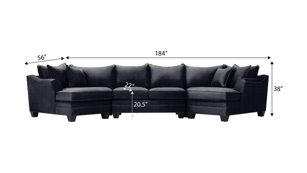 Foresthill 3-pc. Symmetrical Cuddler Sectional Sofa Dimensions
