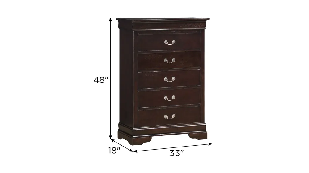Rossie 5-Drawer Bedroom Chest Dimensions