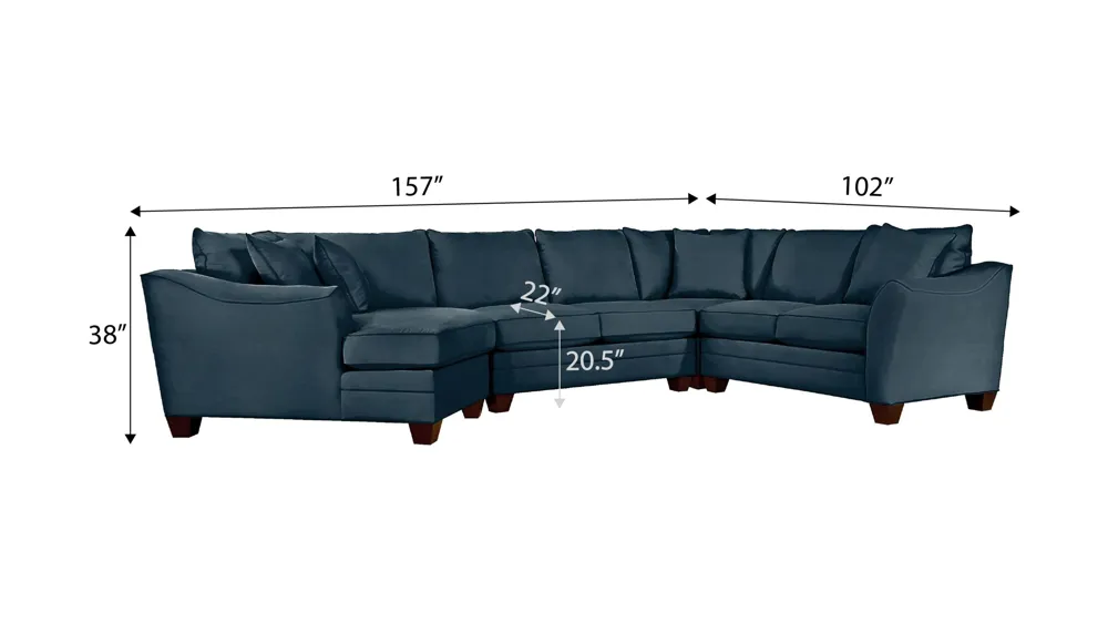 Foresthill 4-pc. Left Hand Cuddler with Loveseat Sectional Sofa Dimensions