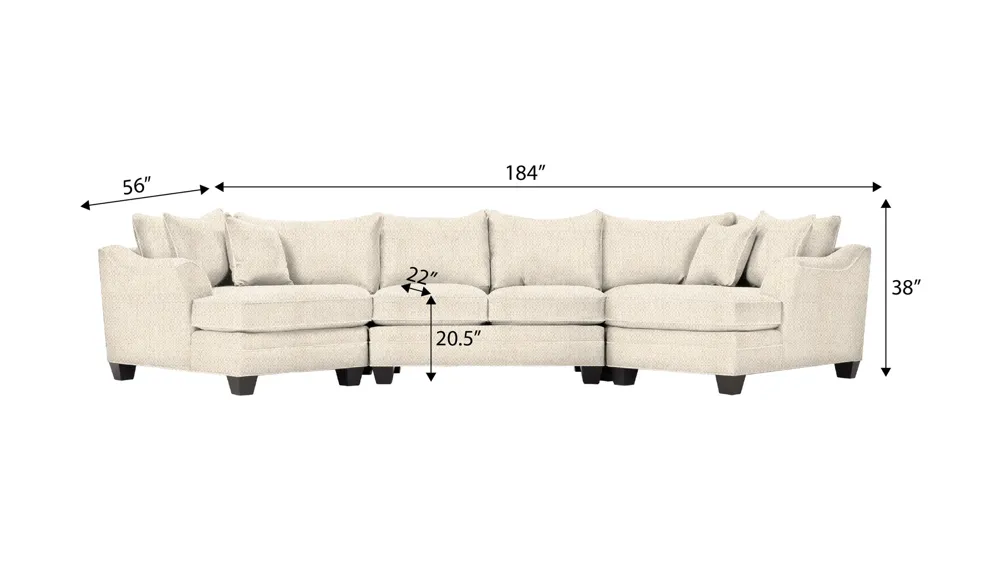 Foresthill 3-pc. Symmetrical Cuddler Sectional Sofa Dimensions