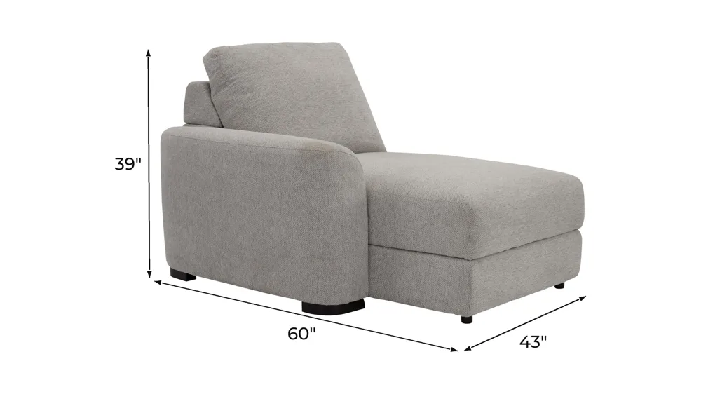 Duncan Left Arm Facing Storage Chaise Dimensions
