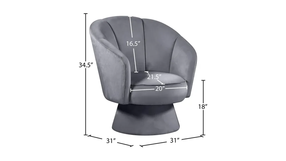Swanson Velvet Accent Chair Dimensions