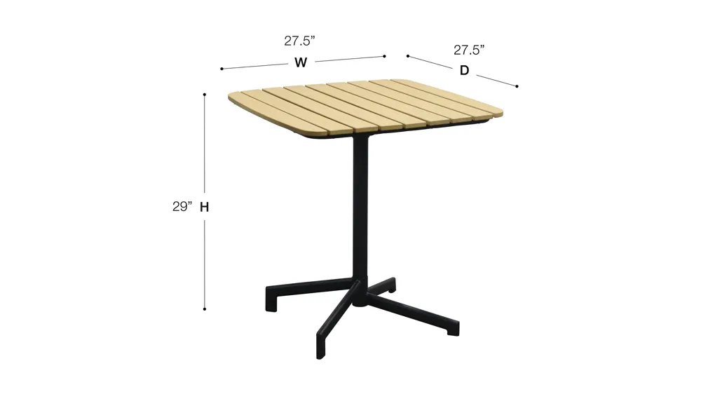 Kalmar 28" Outdoor Table Dimensions