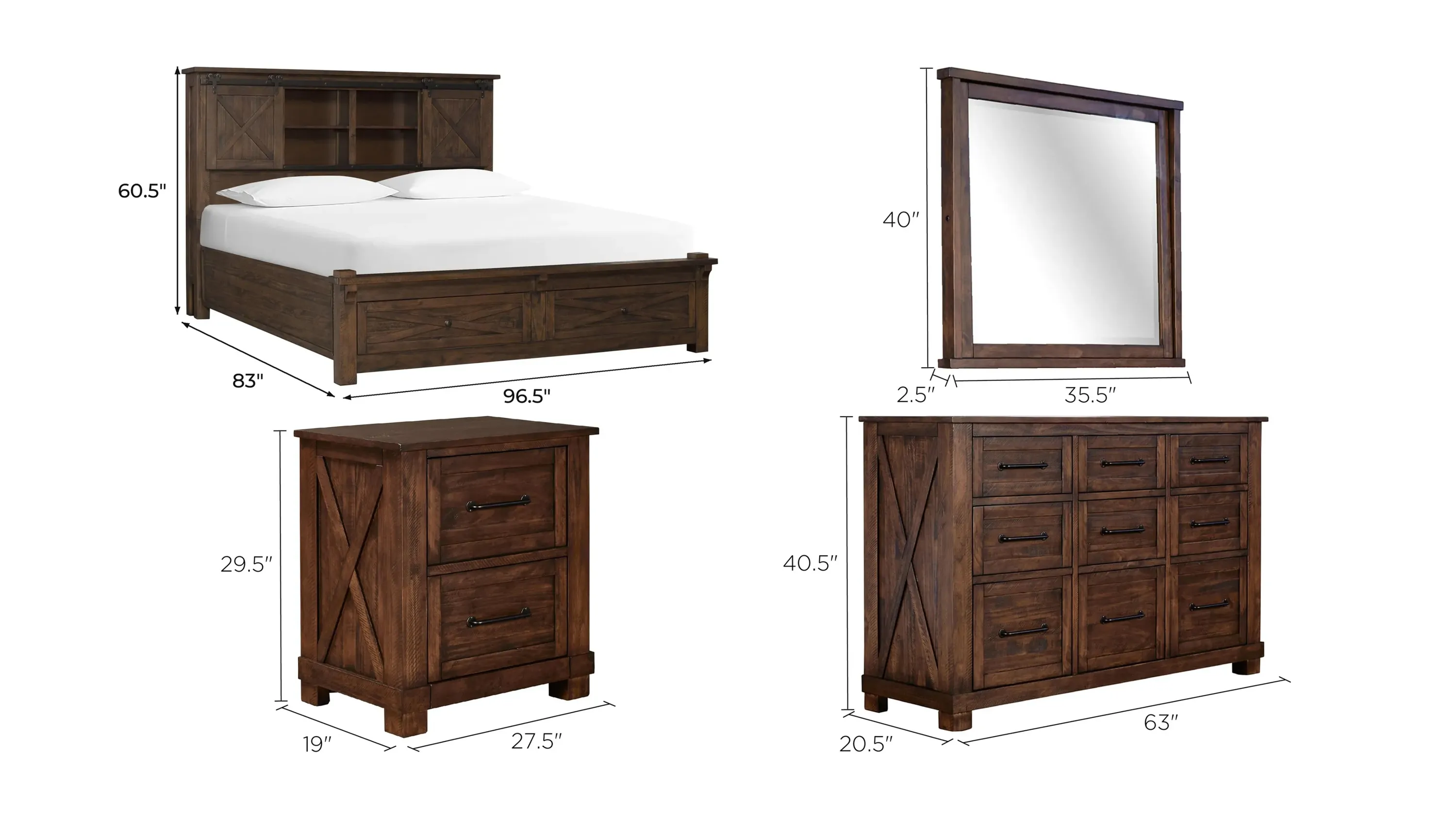 Sun Valley 4-pc. Bedroom Set w/ Storage Bed | Raymour & Flanigan