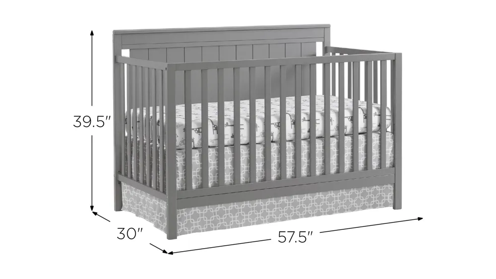 Lazio 4-in-1 Convertible Crib with Conversion Kit Dimensions