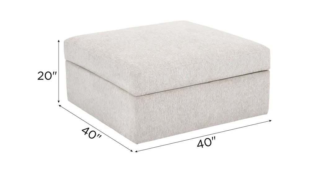 Juniper Storage Ottoman with Casters Dimensions