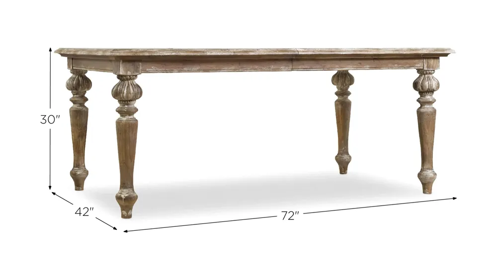 Chatelet Rectangular Dining Table with Two Leaves Dimensions