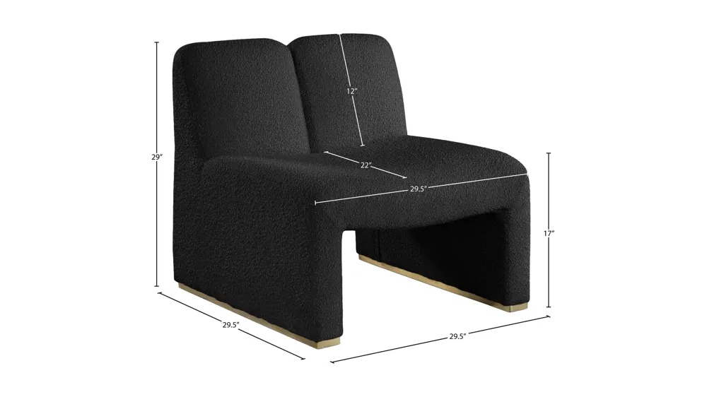 Alta Boucle Fabric Accent Chair Dimensions