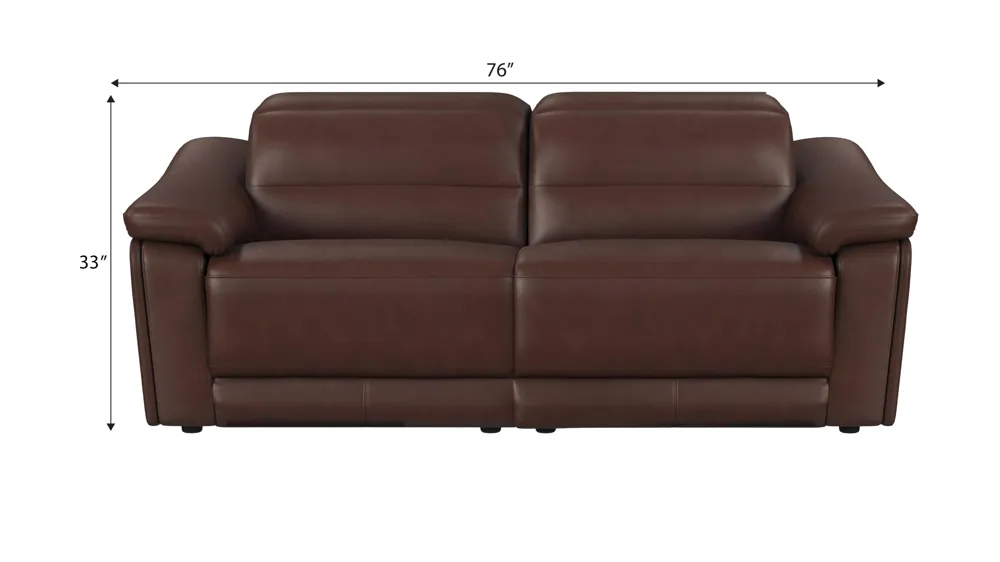 Tucker 2-pc. Triple Power Leather Loveseat Dimensions