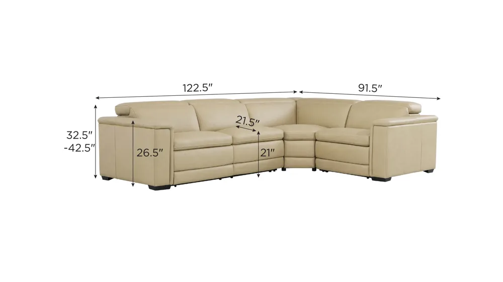 Finnegan 3-pc. Dual Power Sectional Dimensions