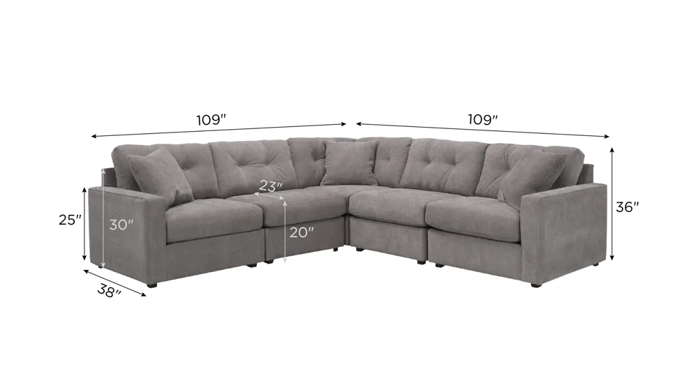 ModularOne 5-pc. Sectional Dimensions