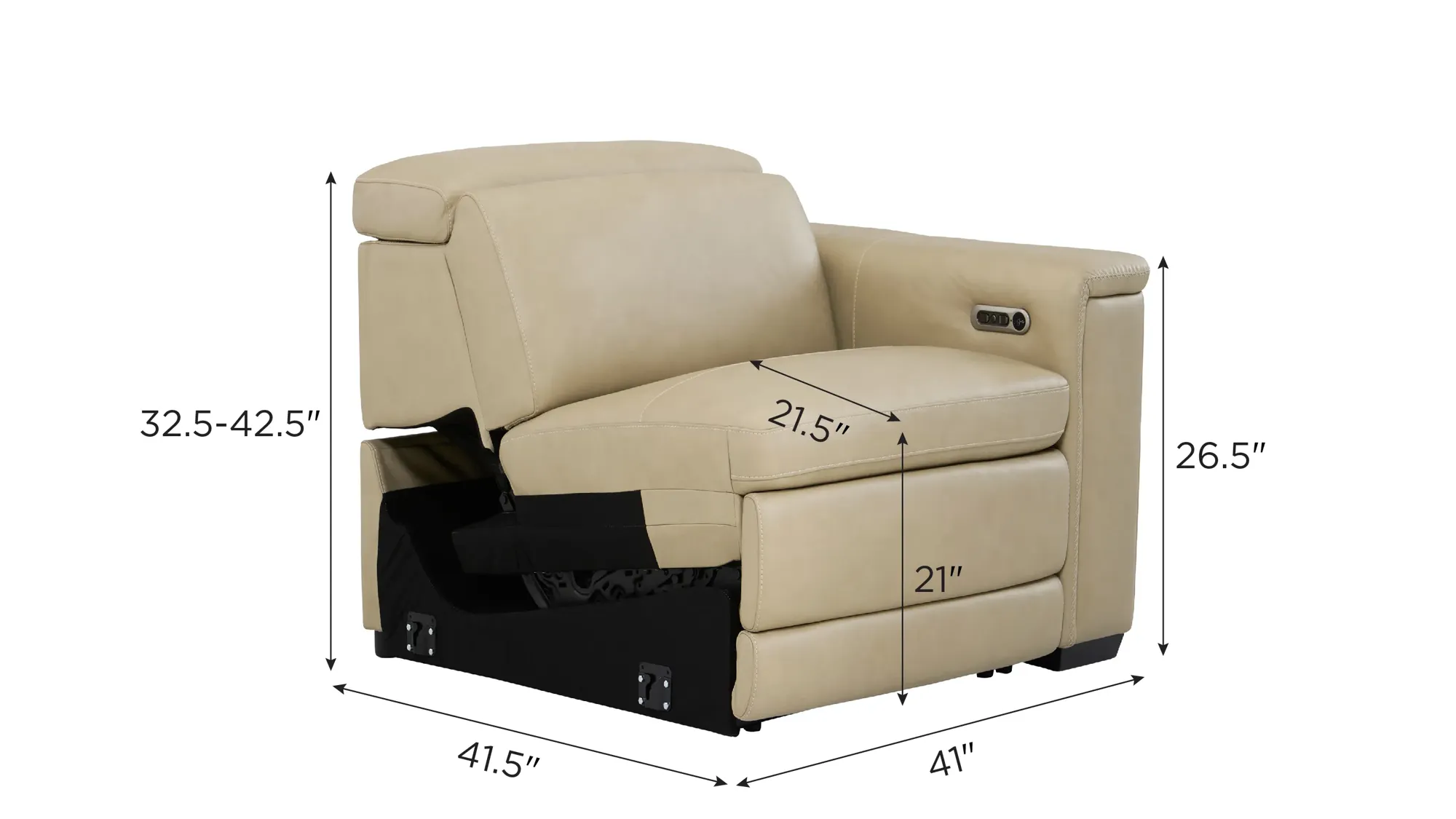 Finnegan Right Arm Facing Recliner w/ Power Headrest