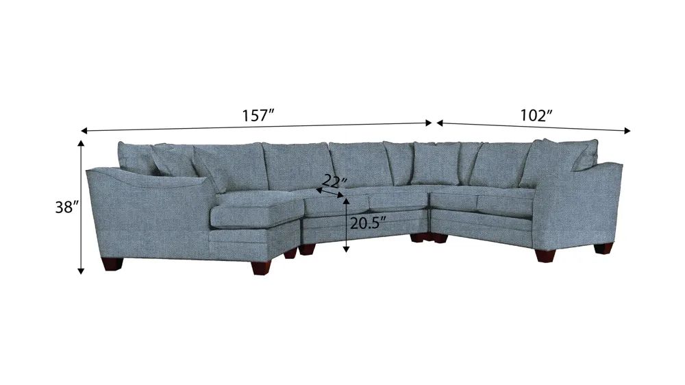 Foresthill 4-pc. Left Hand Cuddler with Loveseat Sectional Sofa Dimensions