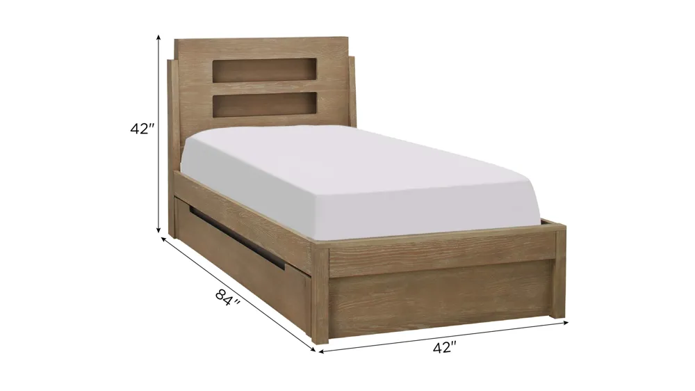 Copper Harbor Panel Bed with Storage Drawer Dimensions