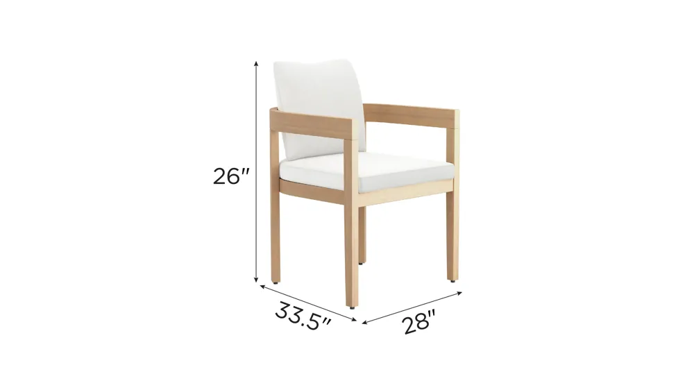 Wesley Outdoor Patio Dining Chair - Set of 6 Dimensions