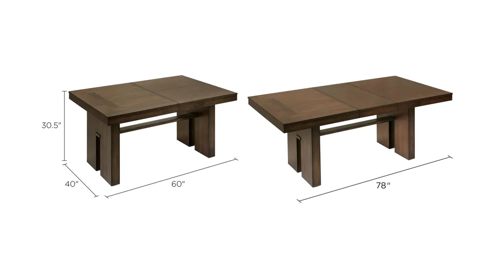 Teagan Dining Table W/ Leaf Dimensions