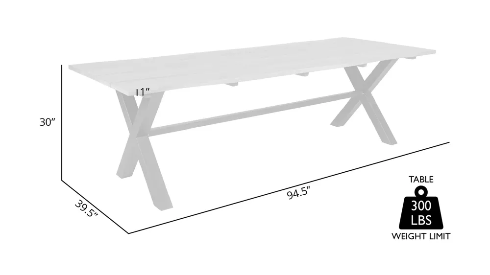Glendora Outdoor Live Edge Dining Table Dimensions
