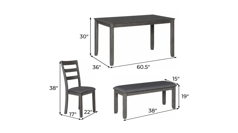 Brisdon 6-pc. Dining Set Dimensions