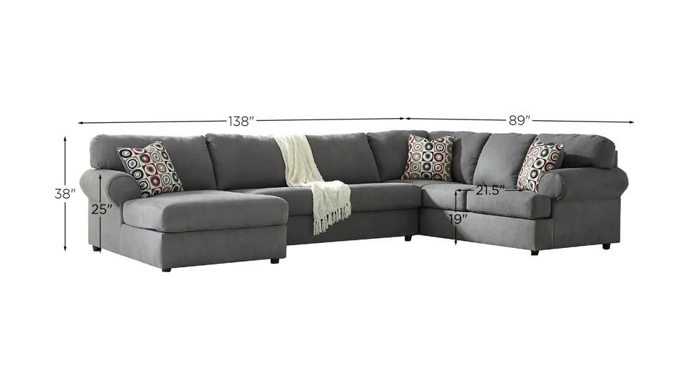 Jayceon 3-Piece Sectional with Chaise Dimensions