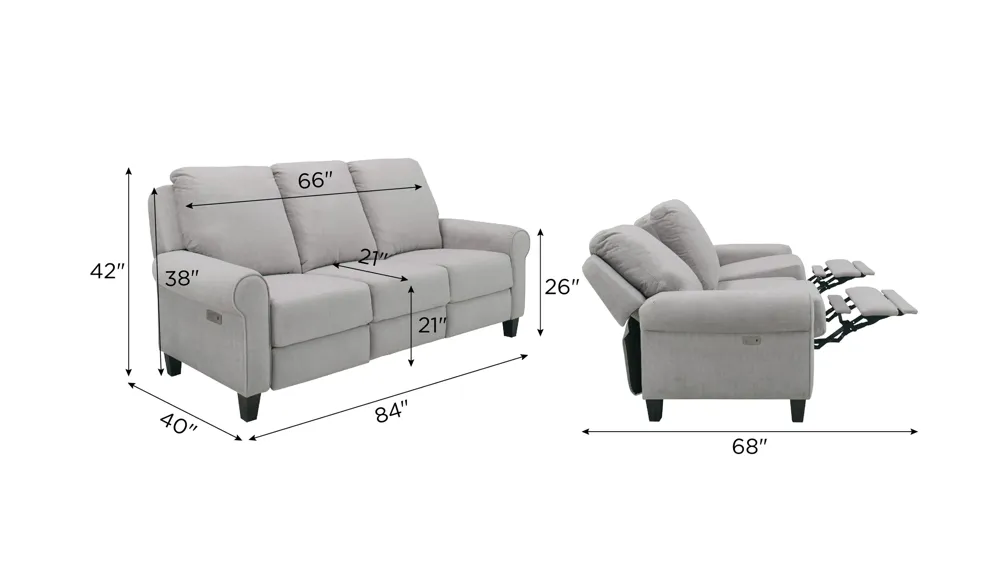 Ashwood Power Sofa Dimensions