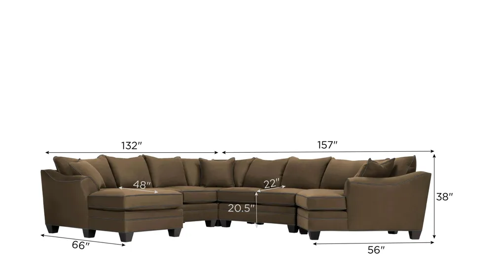 Foresthill 5-pc. Left Hand Facing Sectional Sofa Dimensions