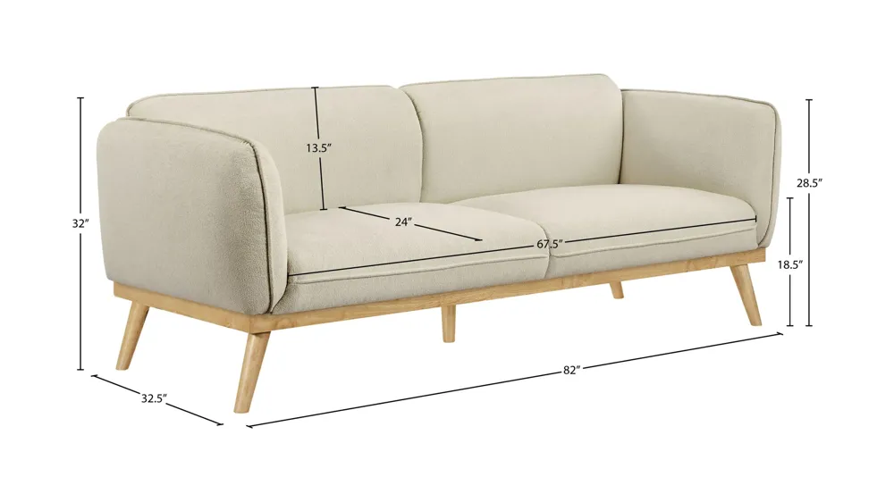 Nolita Boucle Fabric Sofa Dimensions