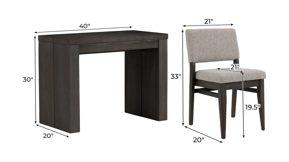 Callisto 3-pc. Dining Set Dimensions