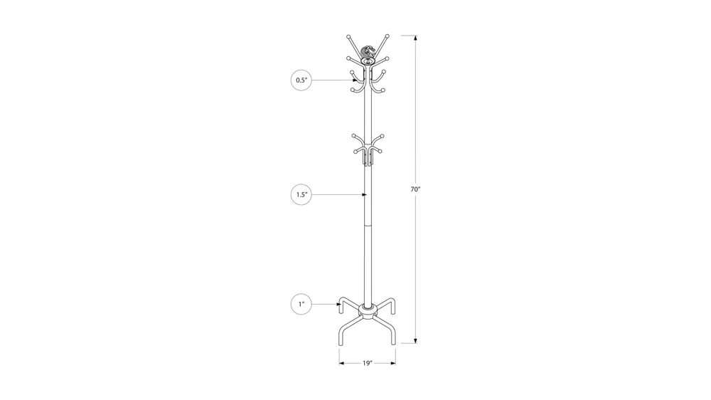 Monarch Specialties Coat Rack Dimensions