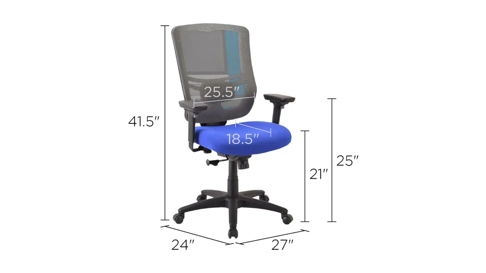 Tempur-Pedic Mesh Back Home Office Chair Dimensions