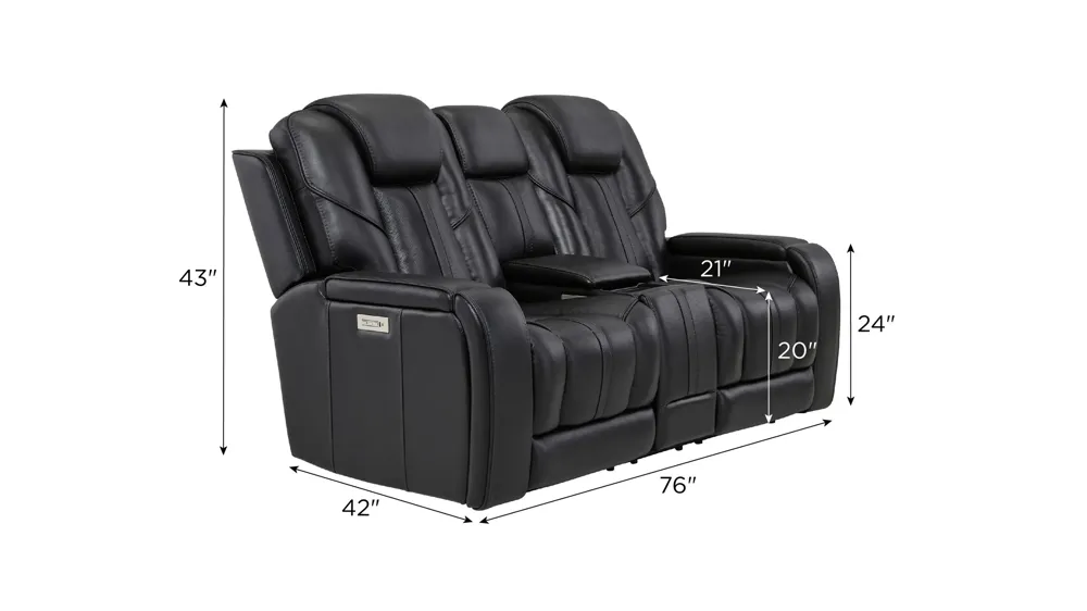Starlight Zero Gravity Triple Power Loveseat w/ Immersive Entertainment, Heat & Massage Dimensions