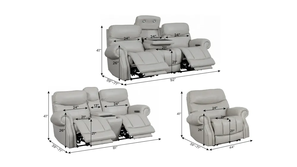 Brooks Living Room Set Dimensions