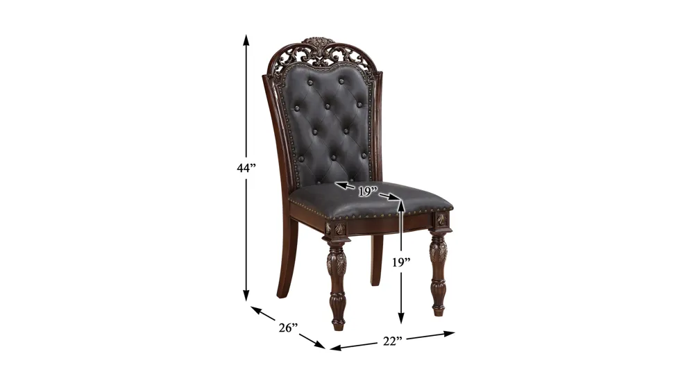 Nova Dining Side Chair - Set of 2 Dimensions