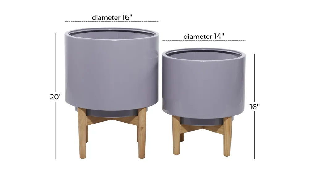 Ivy Collection Jamesville Planter Set of 2 Dimensions