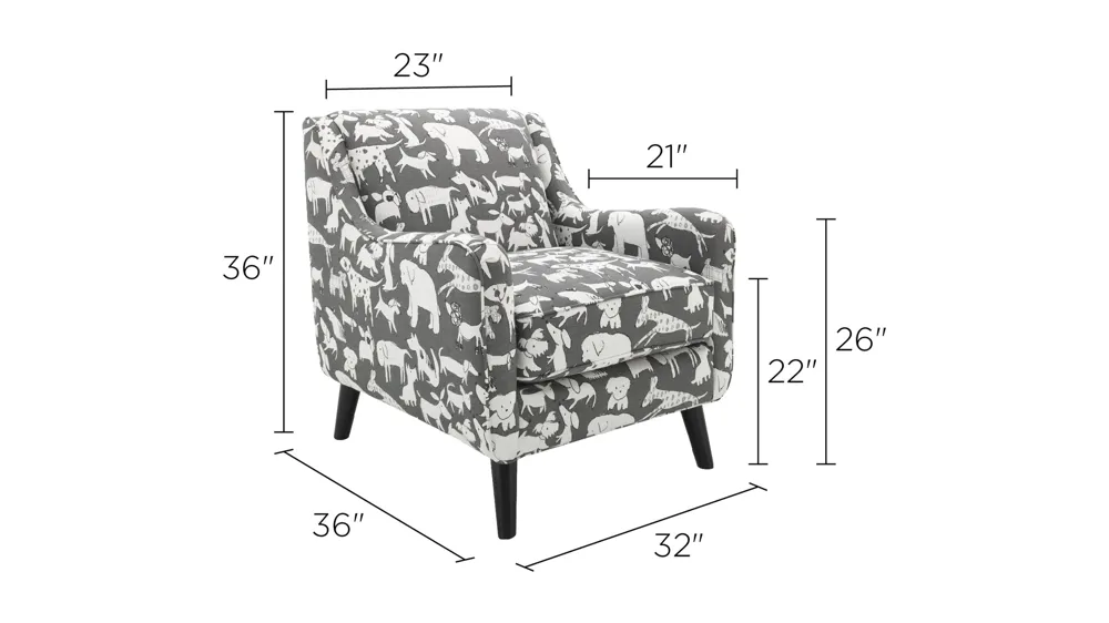 Daine Accent Chair Dimensions