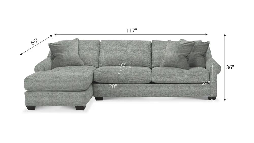 Thatcher 2-pc. Sectional Dimensions