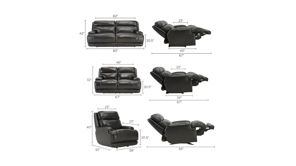 Tompkins Living Room Set Dimensions