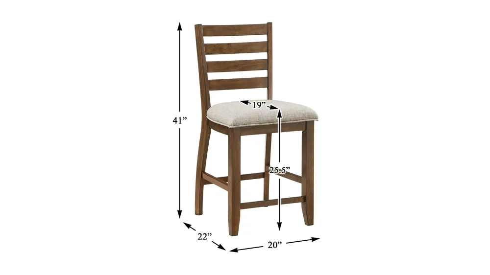 Daye Counter Height Stool - Set of 2 Dimensions