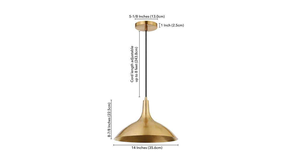 Emily Metal Pendant Dimensions