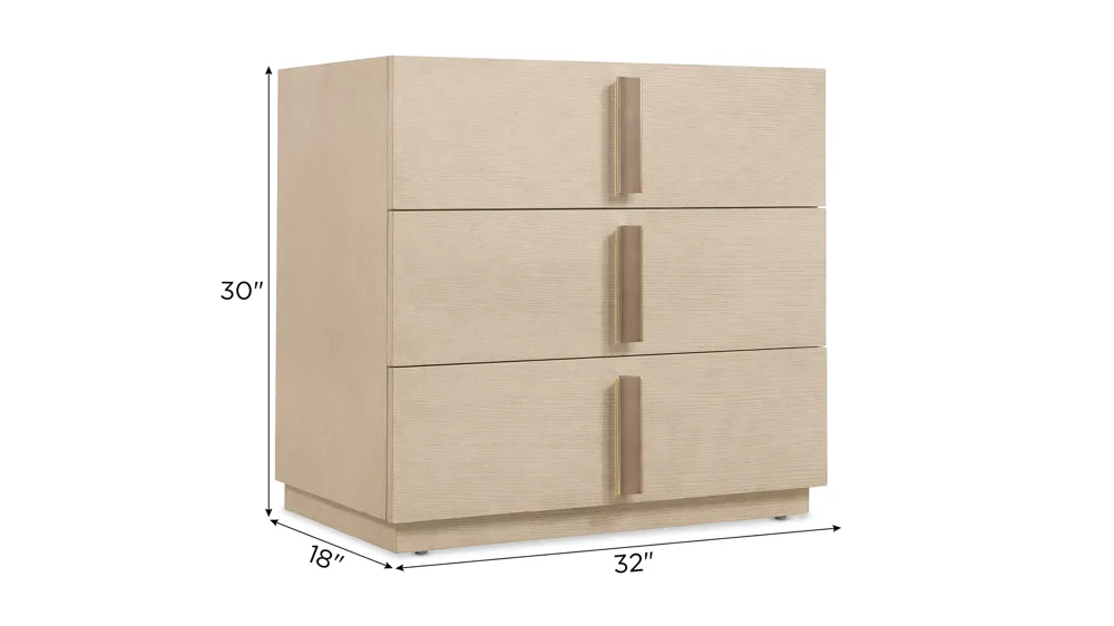 Westwood Three-Drawer Nightstand Dimensions