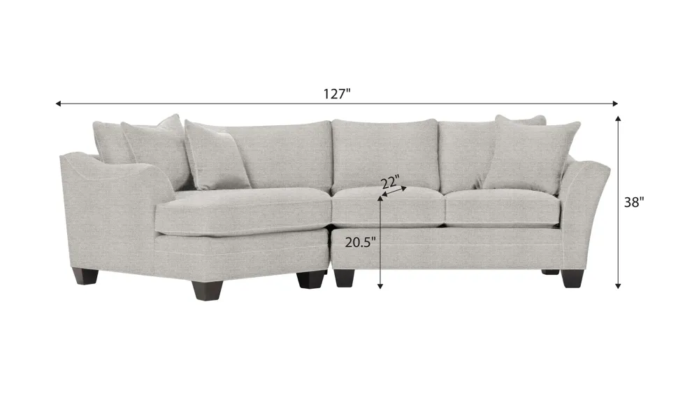 Foresthill 2-pc. Left Hand Cuddler Sectional Sofa Dimensions