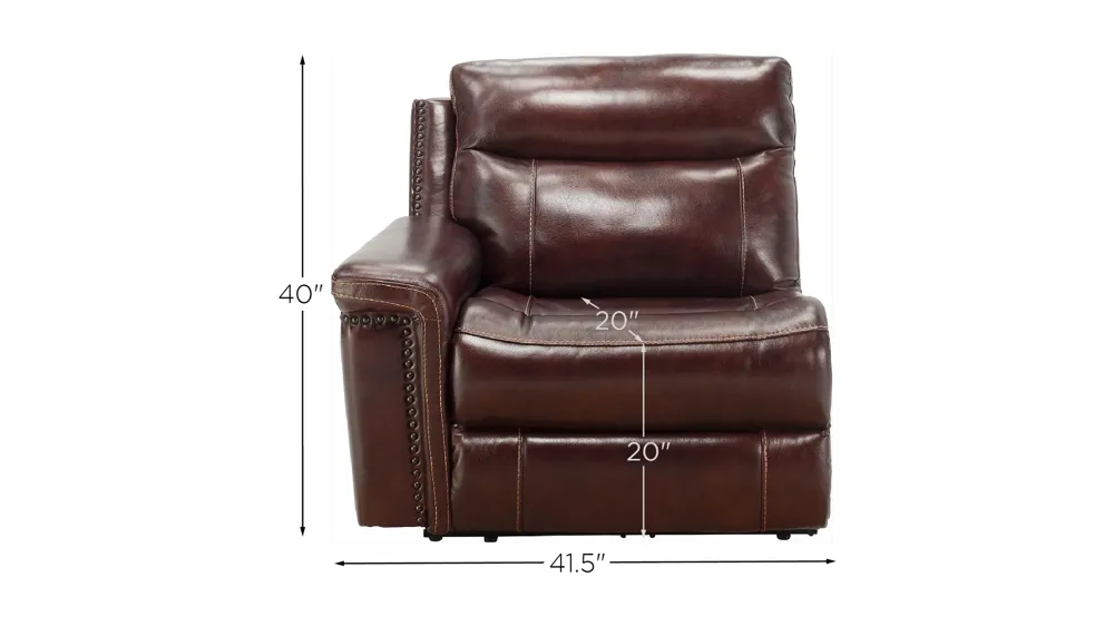 Lattimore Left-Arm-Facing Recliner w/ Power Headrest Dimensions