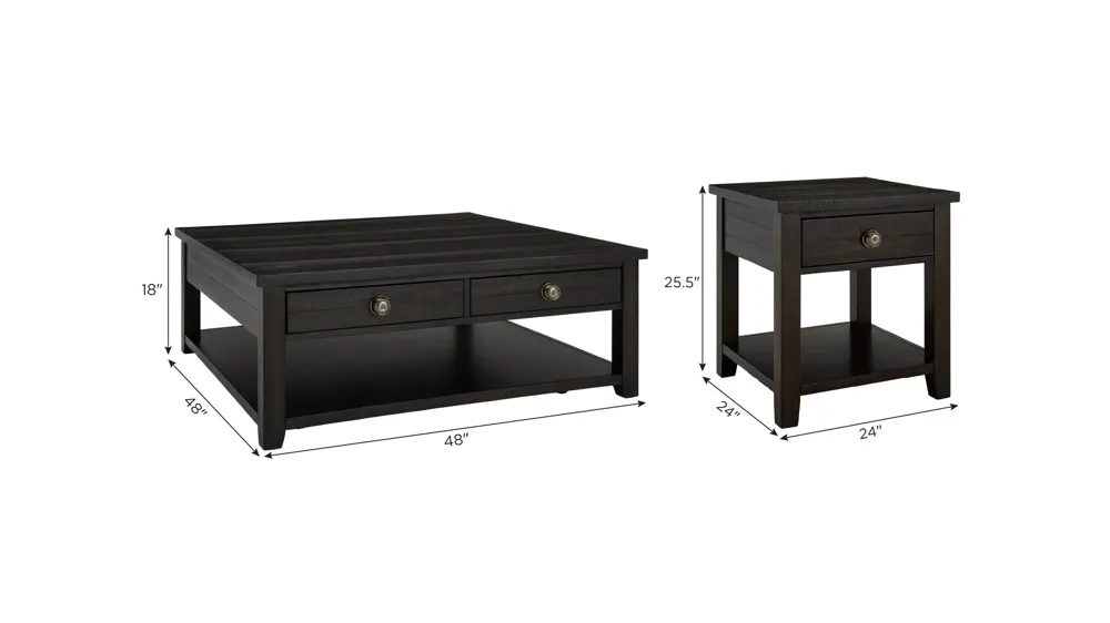 Kiara 3-pc. Occasional Tables Dimensions