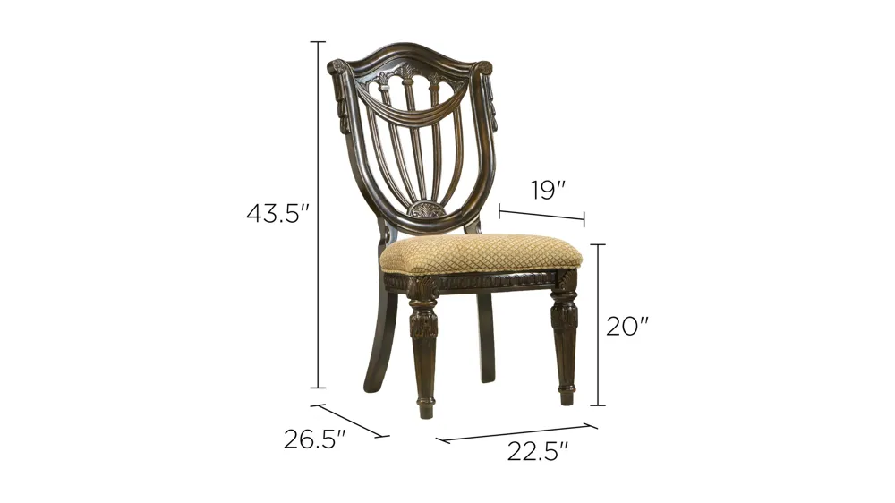 Bradford Heights Side Chair Dimensions