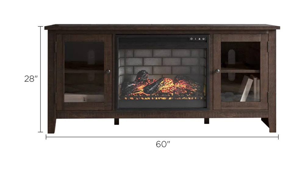 Camiburg TV Console w/ Electric Fireplace Dimensions
