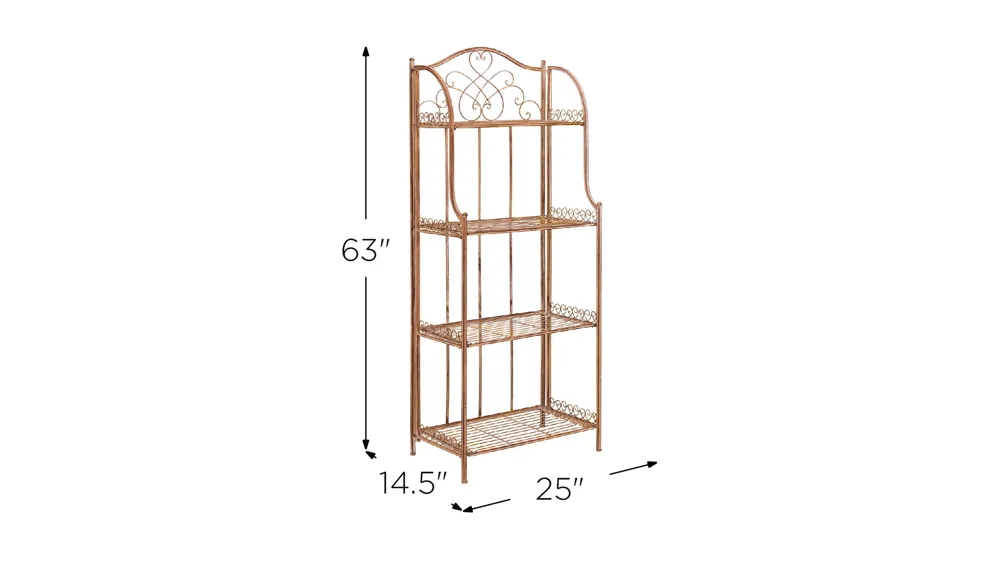 Remy Wrought Iron 4-Tier Outdoor Rack Dimensions