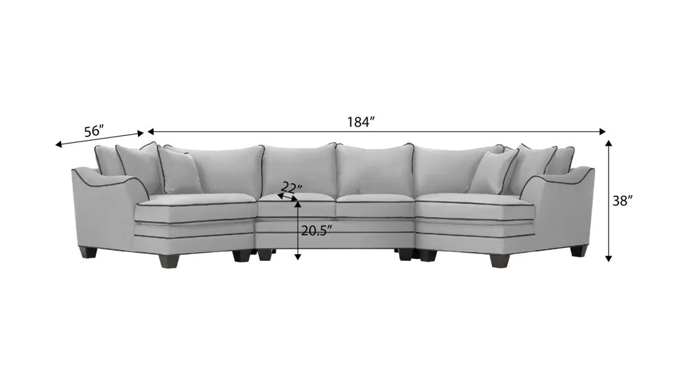 Foresthill 3-pc. Symmetrical Cuddler Sectional Sofa Dimensions