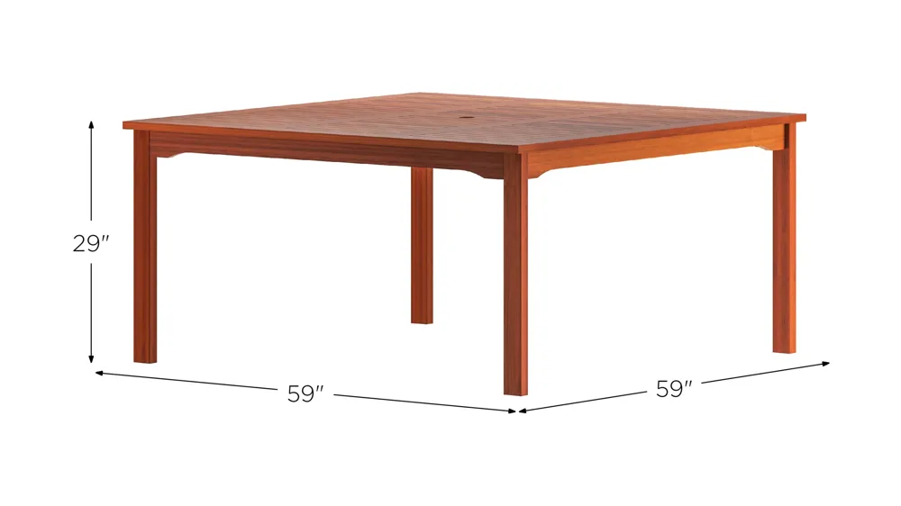 Amazonia Outdoor Dining Table Dimensions